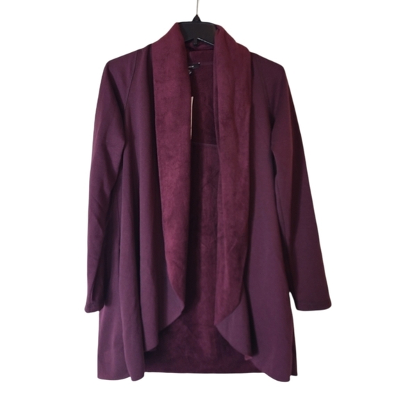 Anthropologie Drew Open Front Knit Cardigan Sweater Small Cozy Purple NWT - Picture 6 of 8